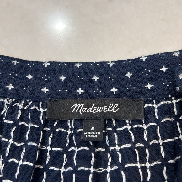 Madewell Dobby V-Neck Tiered Midi Dress Size Small - Picture 7 of 11